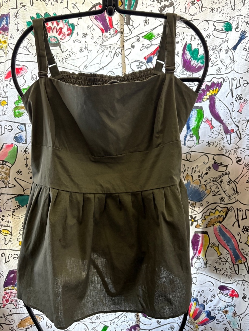 Cassini tank blouse with tie back.